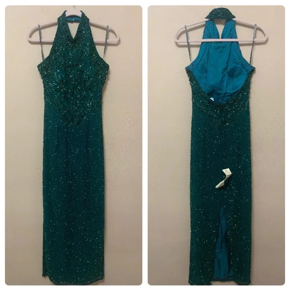 Cache Vintage Silk Beaded Gown